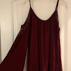 Maroon cold shoulder